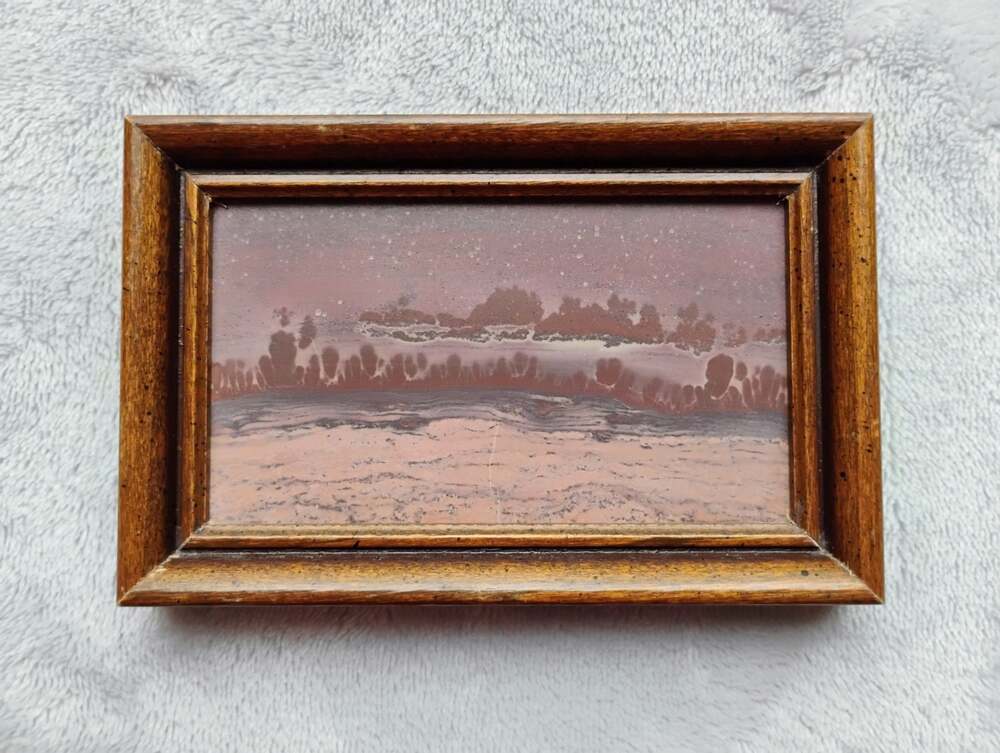 Vintage G. Frank Framed 'Chocolate' Picture Rock Arizona Sandstone Slab Art